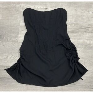 WHITE FOX Take Me Back Black Mini Dress Size Small Corset Strapless Party